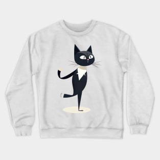 Funny Dancing Black Cat Crewneck Sweatshirt